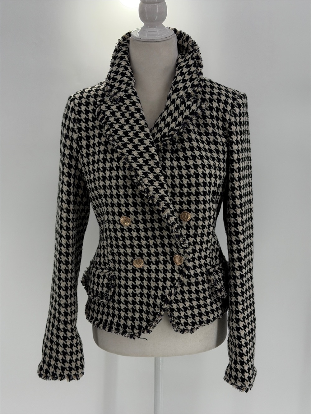 Anthropologie Dolan Coco Houndstooth Double-Breasted Blazer Jacket Size M NWT